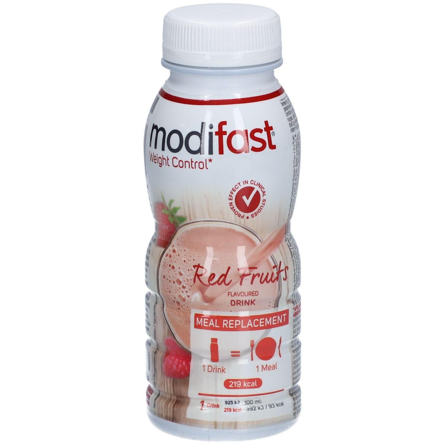 Modifast Red Fruits Drink: Maaltijdvervanger van 219 kcal per 300 ml. Klinisch bewezen effect.
