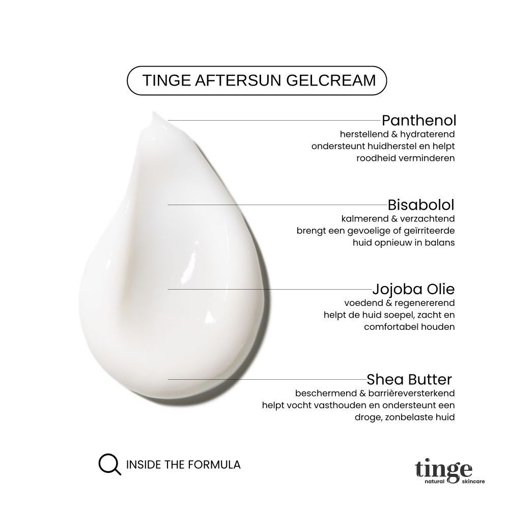 Tinge Aftersun Gel-Cream | Verbrande & Rode Huid | Verkoelend | Hydraterend & Herstellend