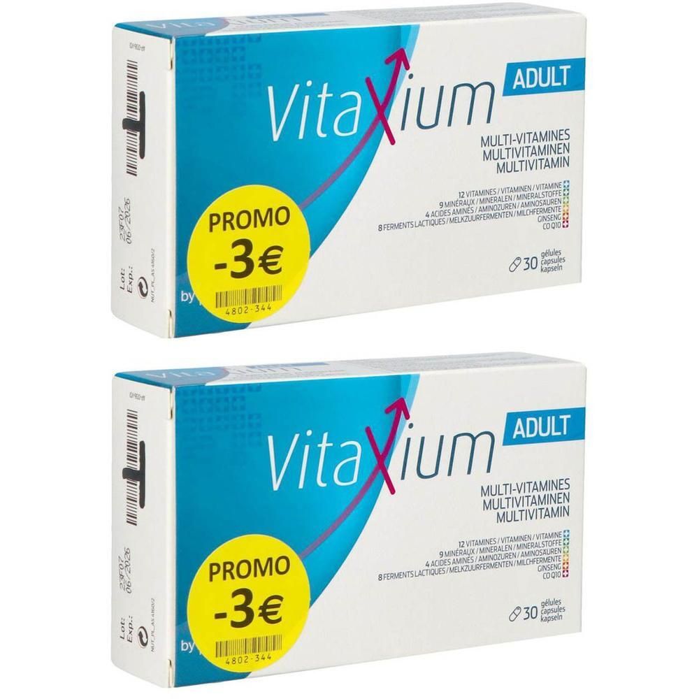 Vitaxium Adult Multi-Vitamines verpakking van 30 capsules, Promo -3€.