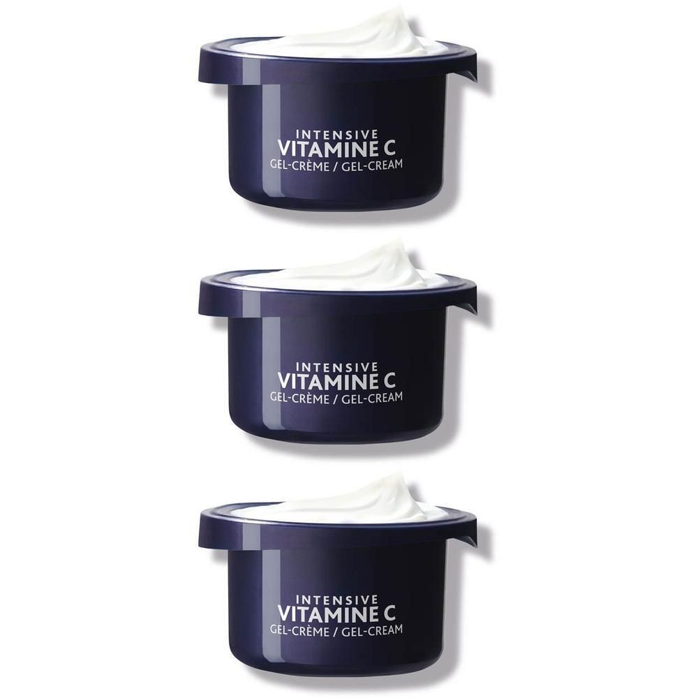 Drie potjes Institut Esthederm Intensive Vitamine C Gel-Crème.