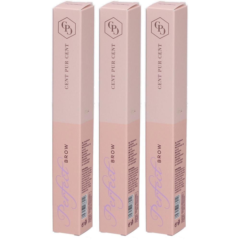 Trois paquets de Cent Pur Cent PerfectBrow Highlighter & Concealer.
