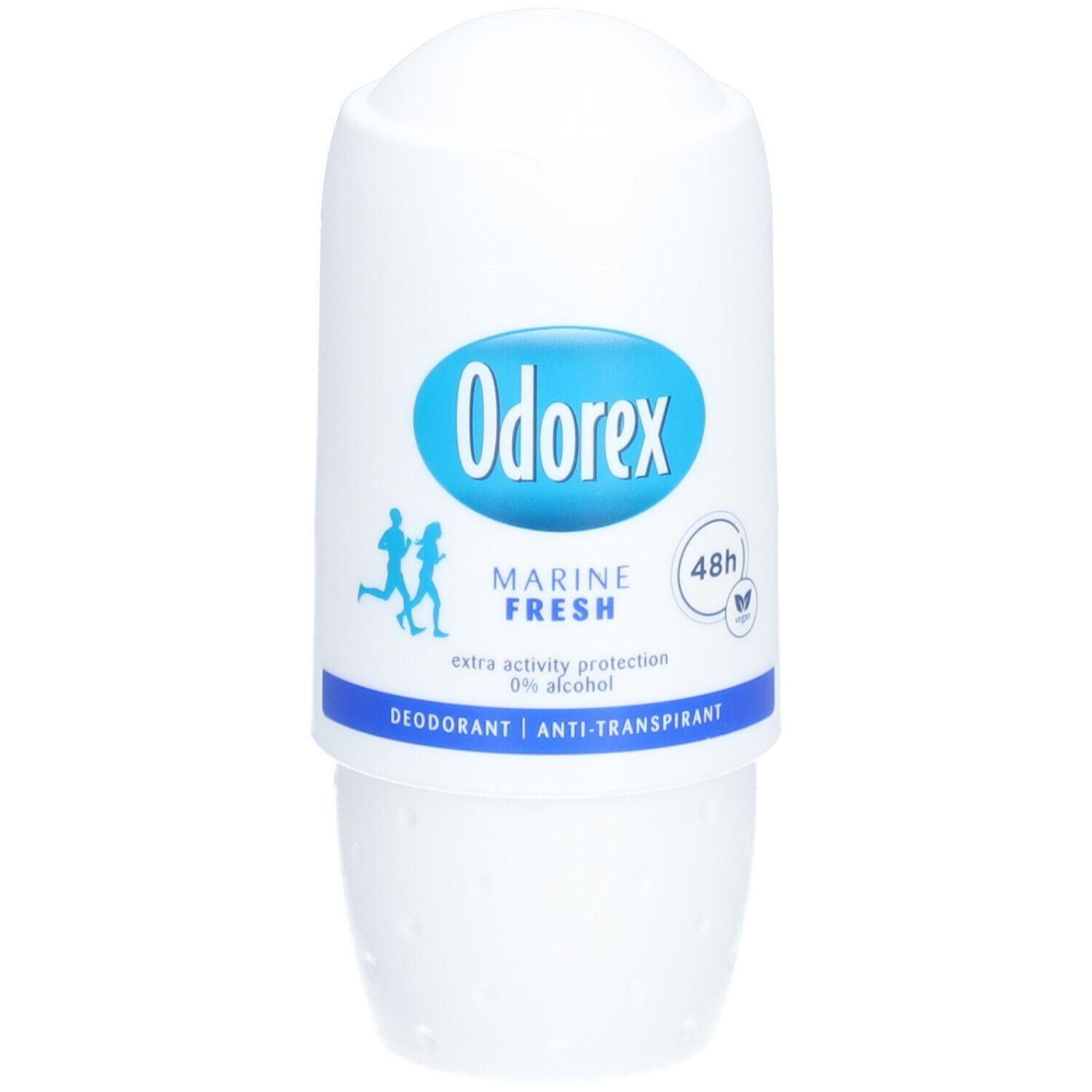 Odorex Marine Fresh roll-on deodorant, 48 uur bescherming, 0% alcohol.
