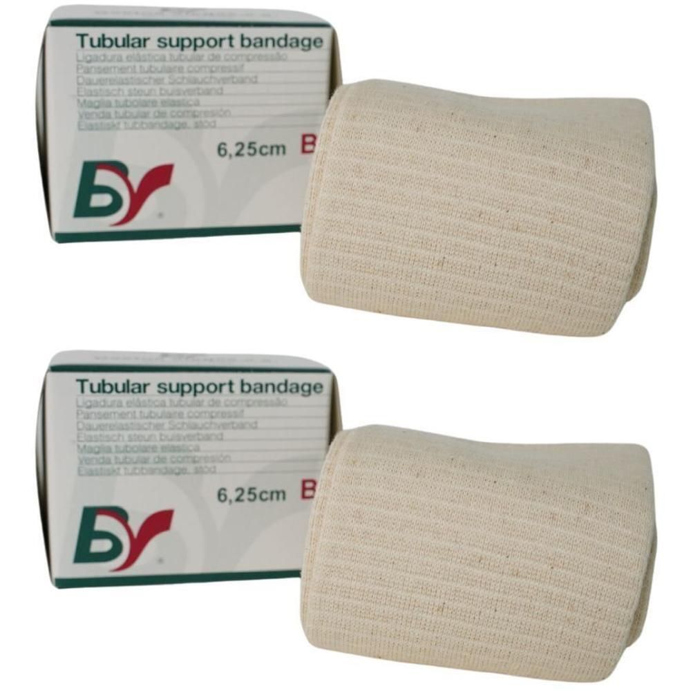Deux paquets de bandage tubulaire compressif, largeur 6,25 cm.