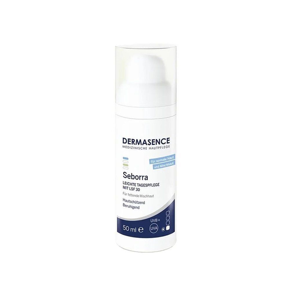 Flacon Dermasence Seborra Crème de Jour Légère SPF30, 50 ml.