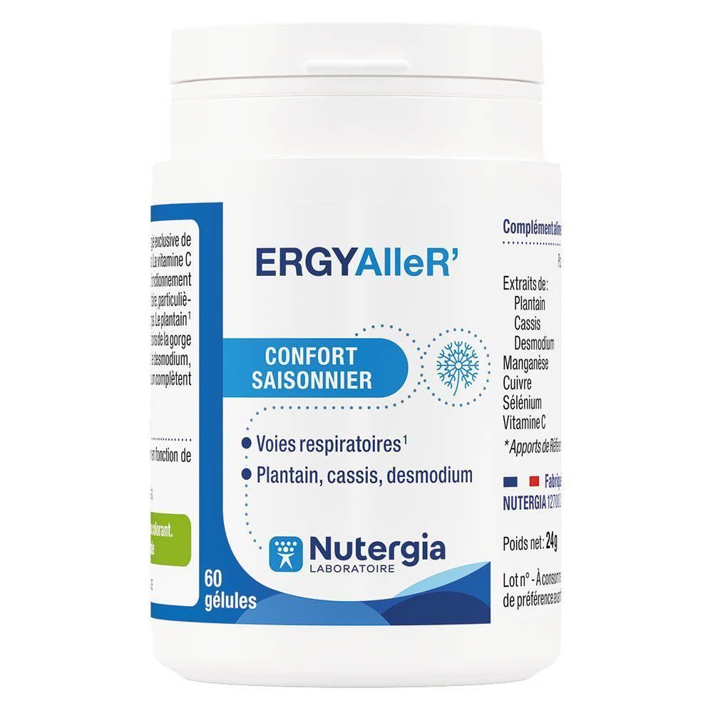 Boîte de 60 gélules Nutergia Ergybreath pour le confort saisonnier et les voies respiratoires.