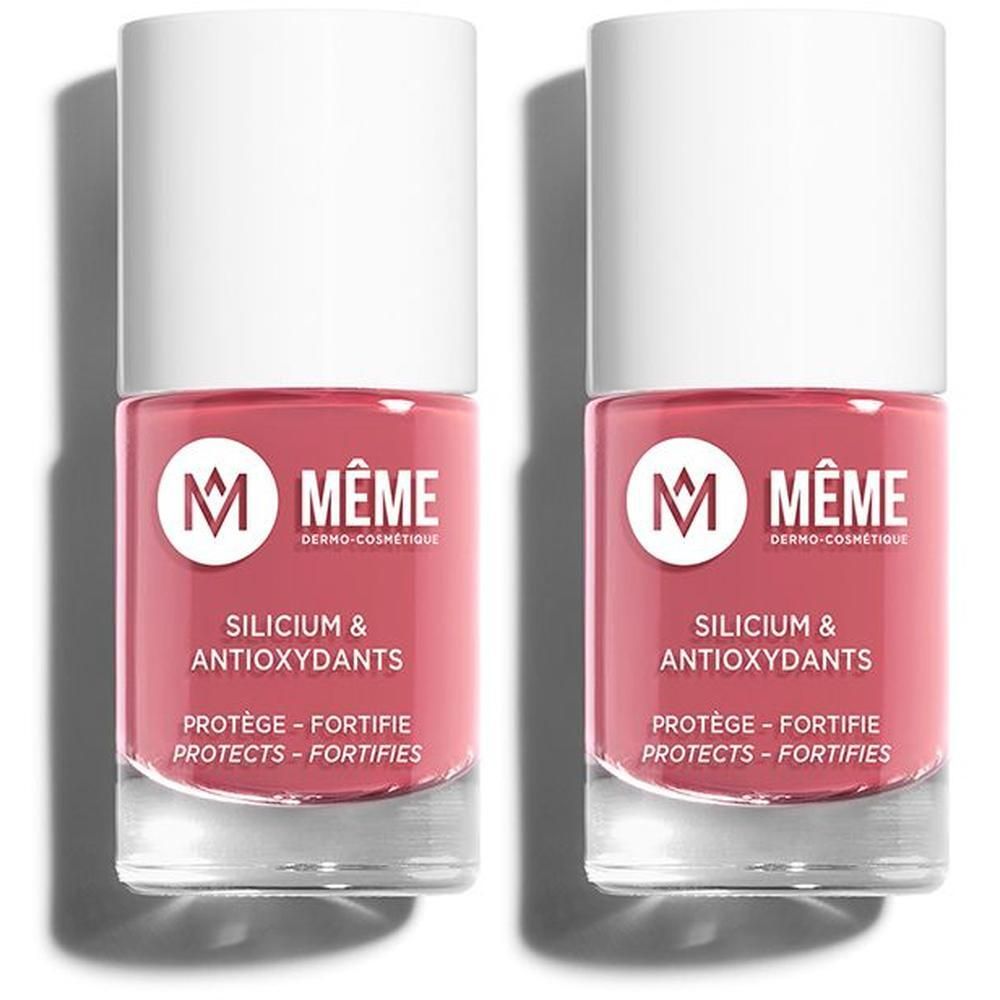 Twee flacons MEME nagellak Vao Rose Praline. Bevat Silicium & Antioxidanten.