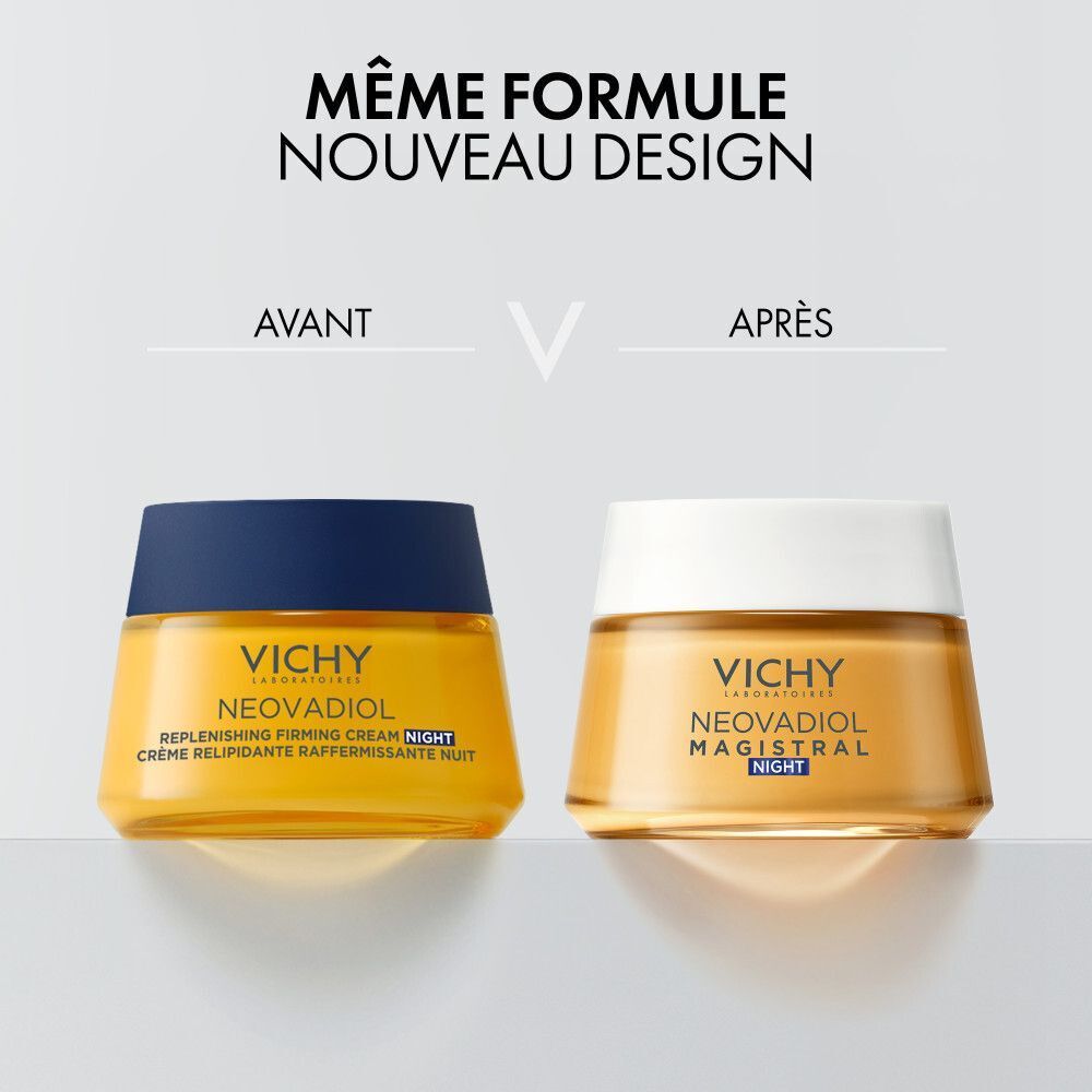 Vichy Neovadiol Magistral Crème Nourrissante Raffermissante de Nuit | Relipidante et Raffermissante | Peaux Matures