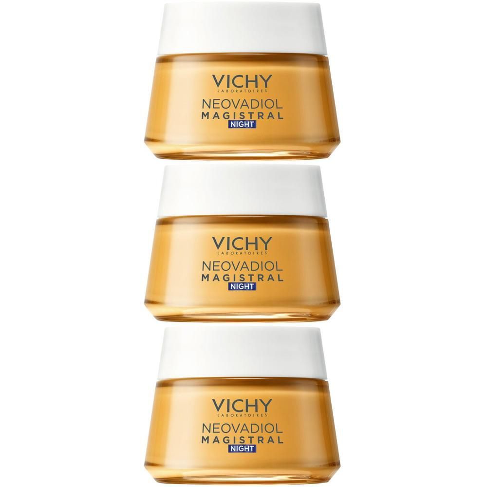 Drie potjes Vichy Neovadiol Magistral nachtcrème.