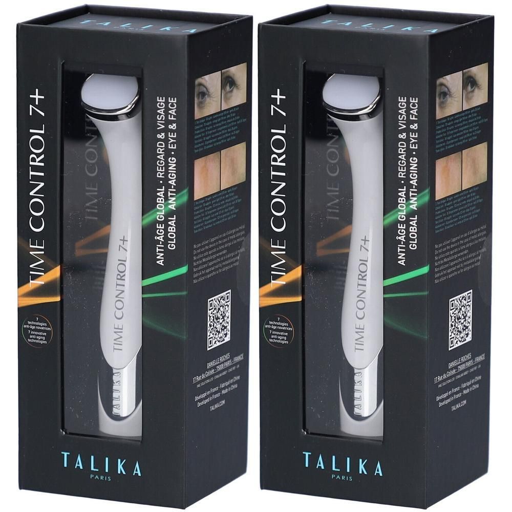 Appareil Talika Time Control 7+ dans son emballage noir. Manche blanc avec embout argenté.