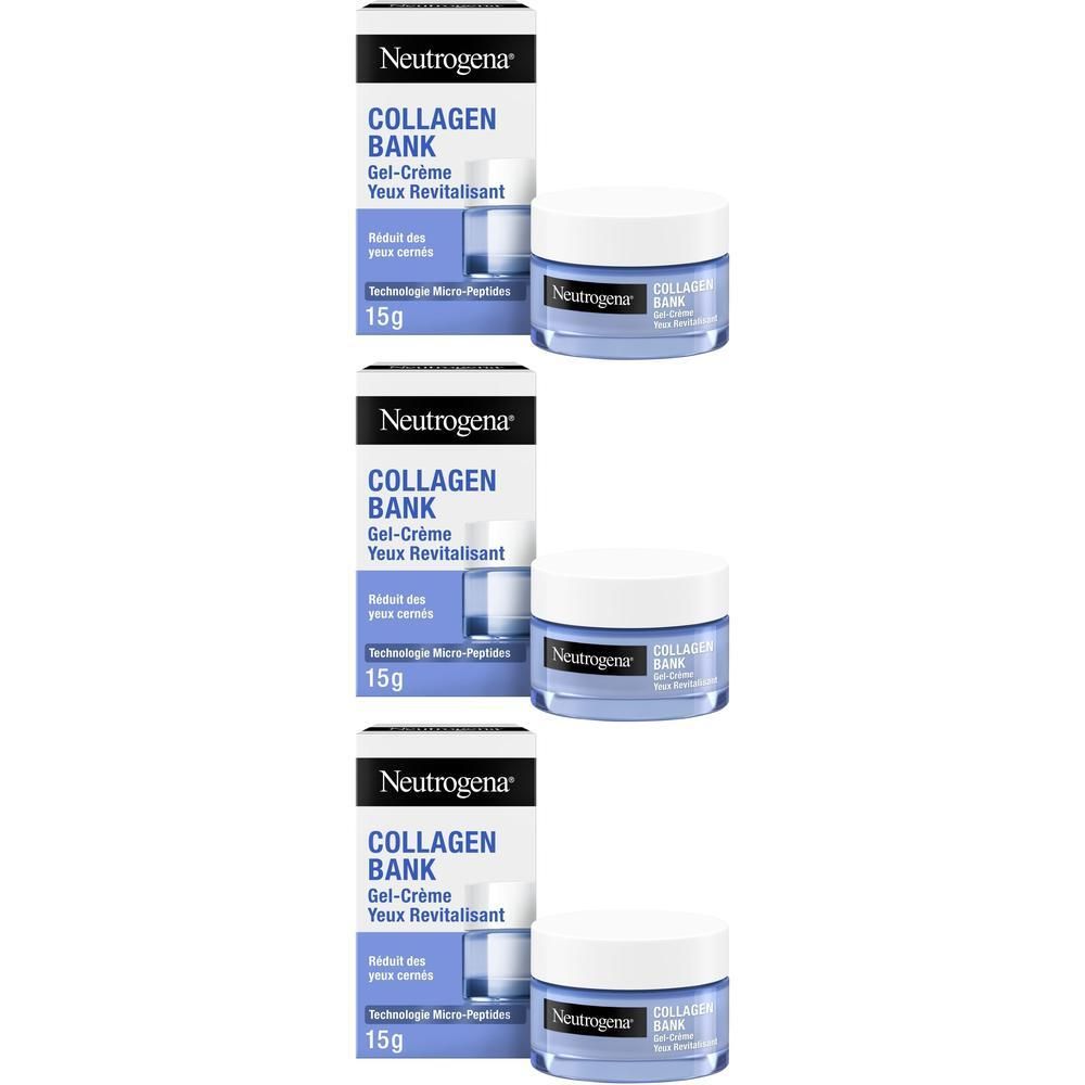 Drie verpakkingen Neutrogena Gel-Crème Yeux Revitalisant, 15g.