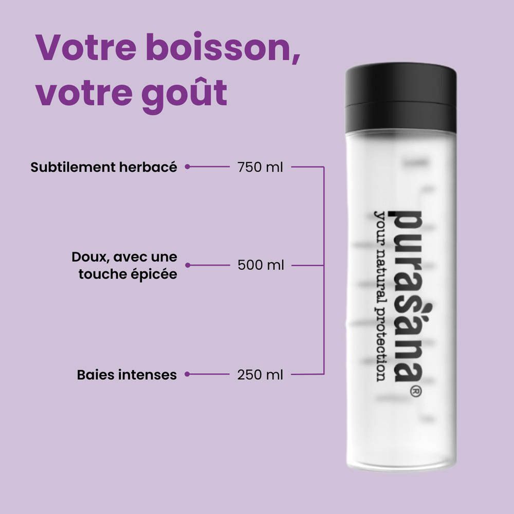 Purasana Chill Guru Superfood Hydration : Préparation avec de l'eau pour différentes saveurs.