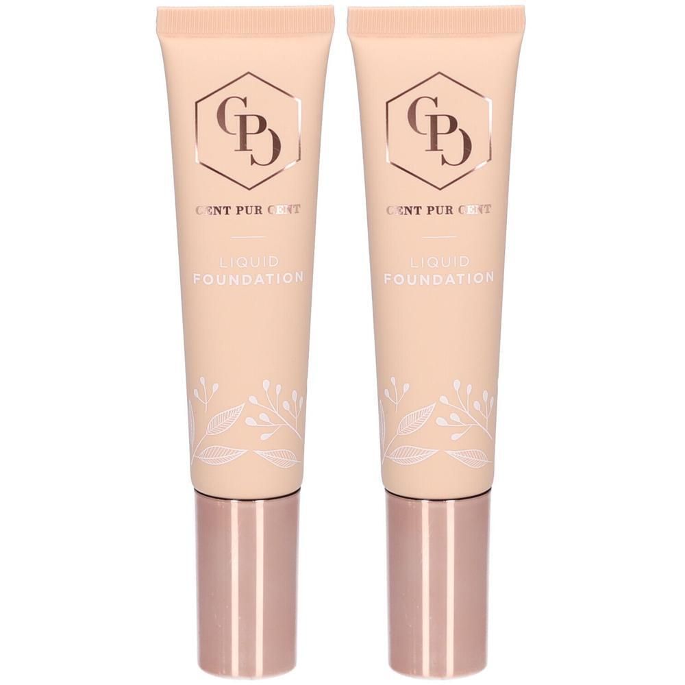 Deux tubes de fond de teint liquide Cent Pur Cent avec SPF25.