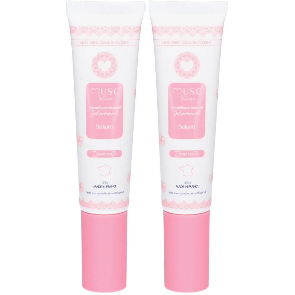 Deux tubes de Musc Intime Fleur de Sakura Gel Parfumant, 30ml.