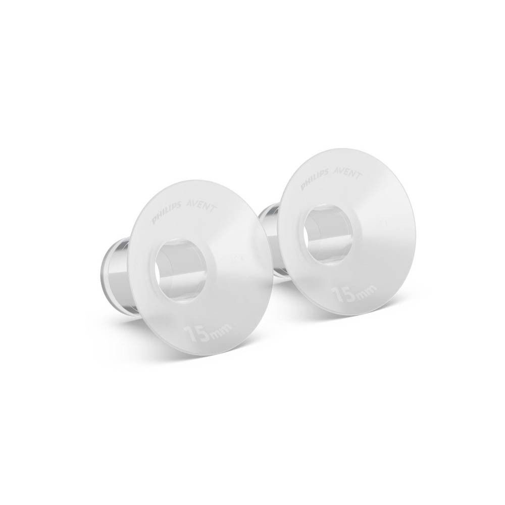 Twee Philips Avent Small Shield Inserts, elk met 15mm markering.