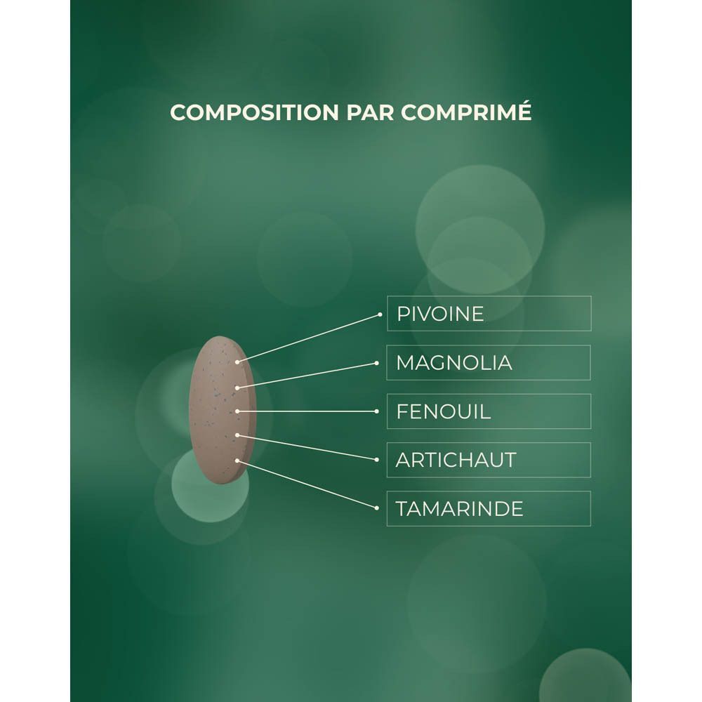 Comprimé Fit-O-Trans FloMax avec composition florale et végétale.