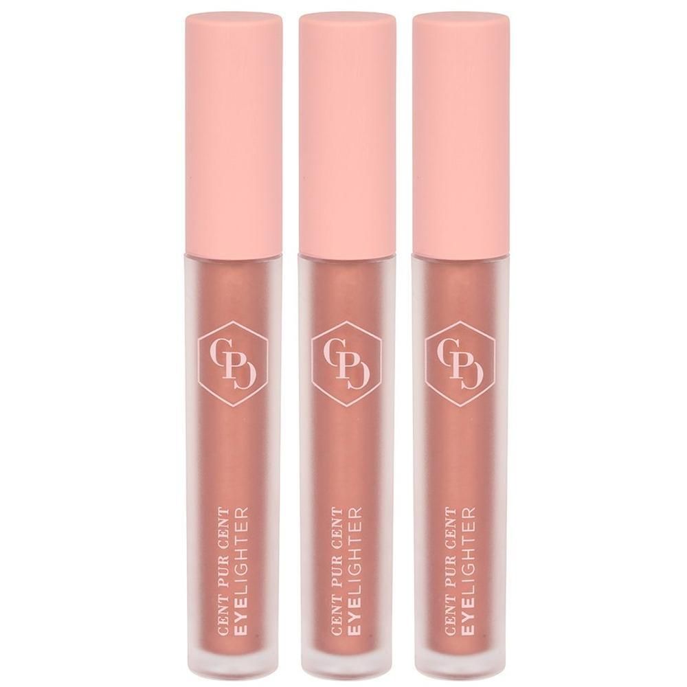 Trois Cent Pur Cent Eyelighter couleur Cuivre Diamant, flacons mats avec capuchons roses.