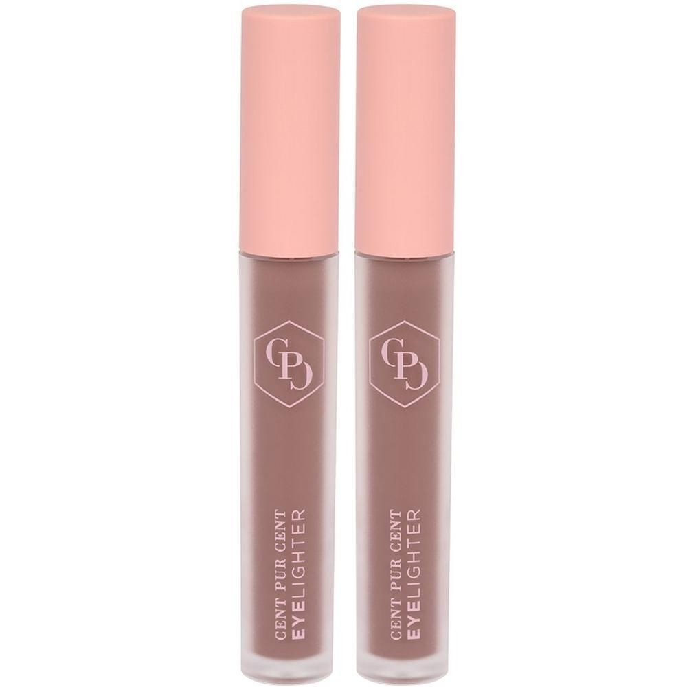 Twee Cent Pur Cent Eyelighter Mocha Matte in bruine tubes met roze doppen.