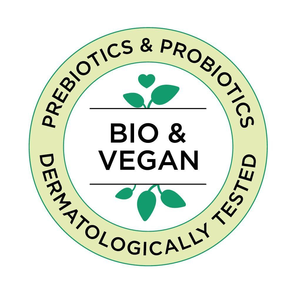 Sceau Bio & Vegan, testé dermatologiquement pour Oh Baby! Mousse lavante.