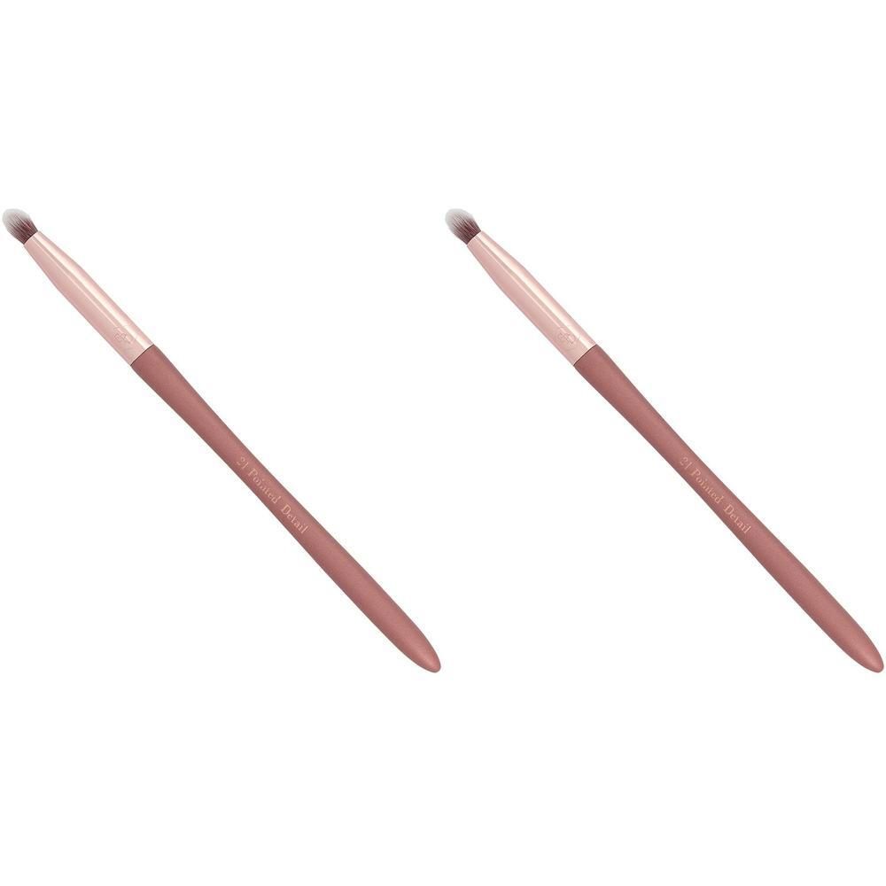 Deux pinceaux Cent Pur Cent avec manche rose et pointe blanche.
