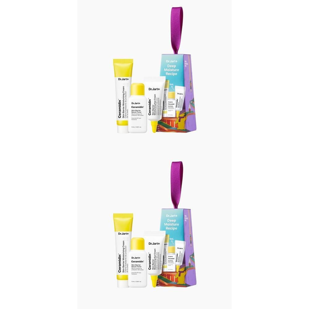Coffret Dr.Jart Ceramidin recette hydratation profonde avec trois tubes et un petit flacon.