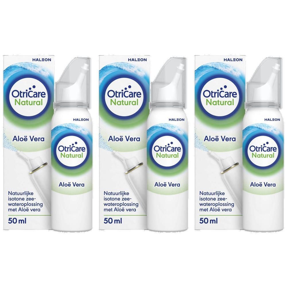Drie OtriCare Natural Aloe Vera neussprays, 50 ml.