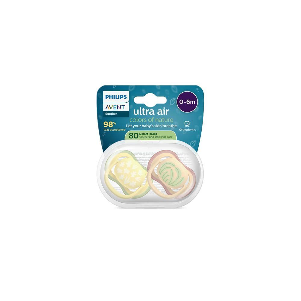 Sucettes Philips Avent Ultra Air 0-6m, couleur beige, pack de 2.
