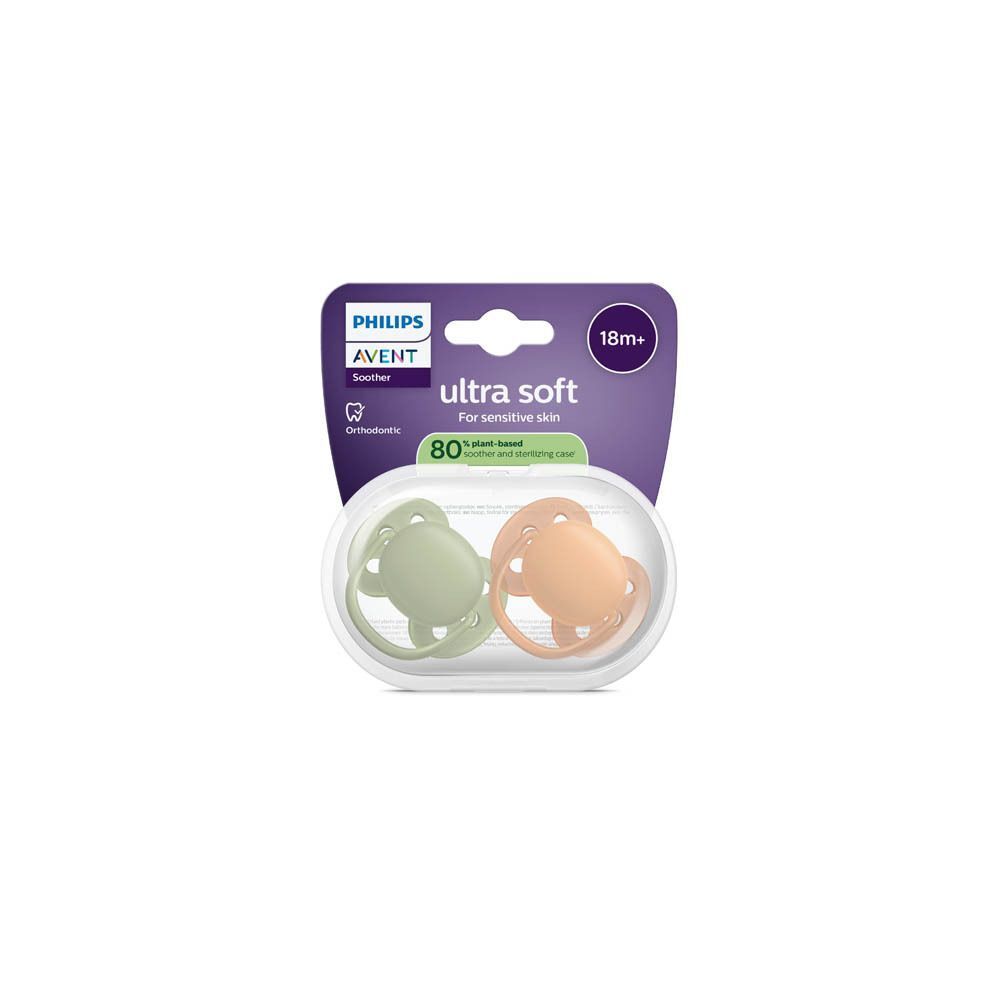 Set de sucettes Philips Avent Ultra Air pour peaux sensibles, 18m+, en emballage.