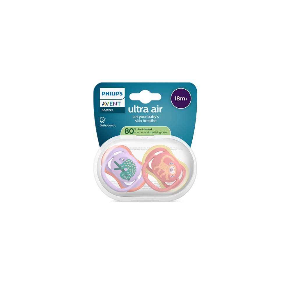 Set de sucettes Philips Avent Ultra Air pour bébés dès 18 mois.