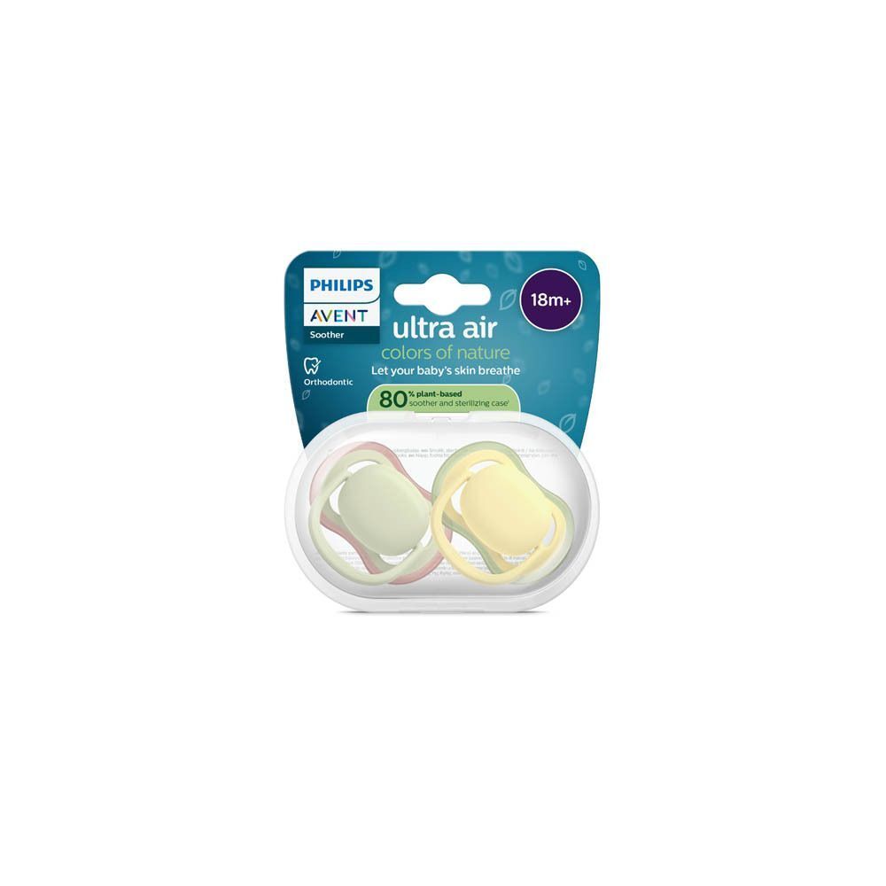 Philips Avent Ultra Air fopspeenverpakking met twee fopspeentjes, 18m+.