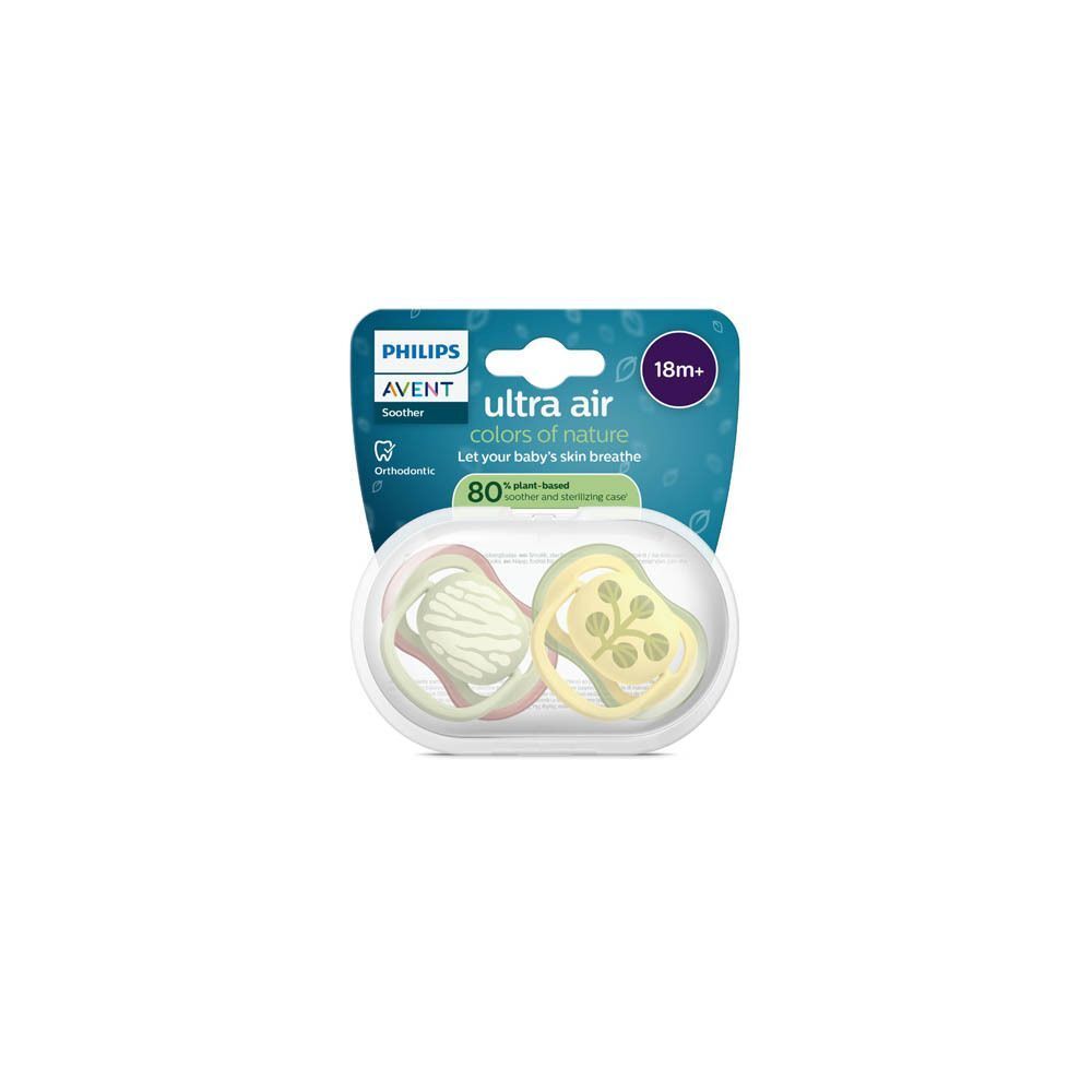 Emballage de deux sucettes Philips Avent Ultra Air, 18m+.