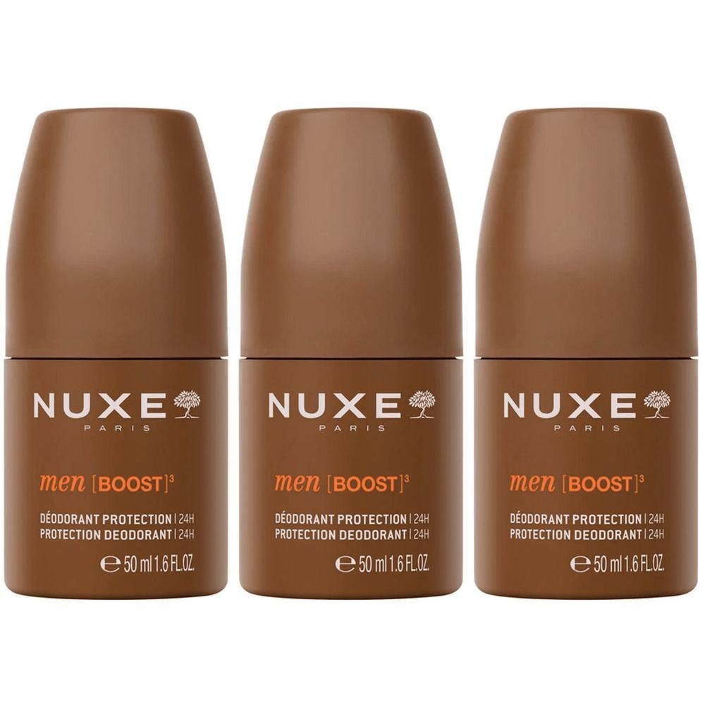 Drie Nuxe Men Boost Deodorant Roll-ons, 50 ml.