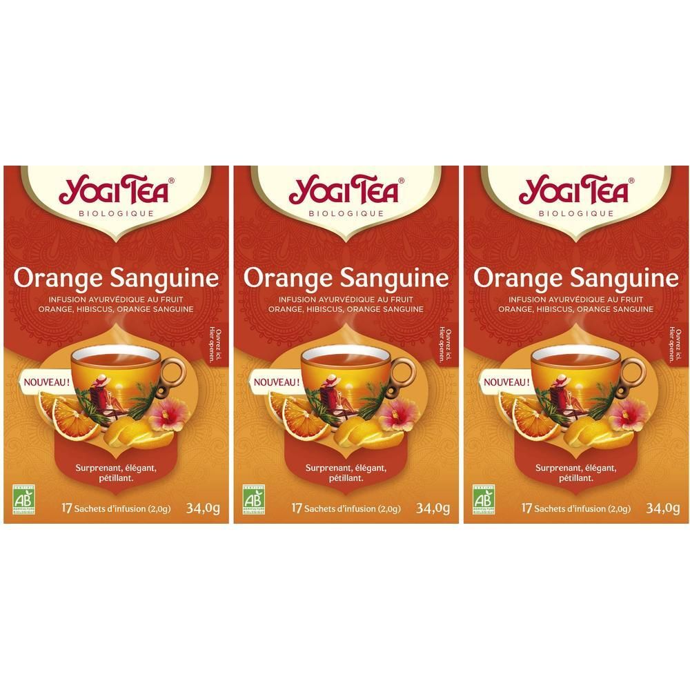 Yogi Tea Bio Orange Sanguine, 17 sachets d'infusion.
