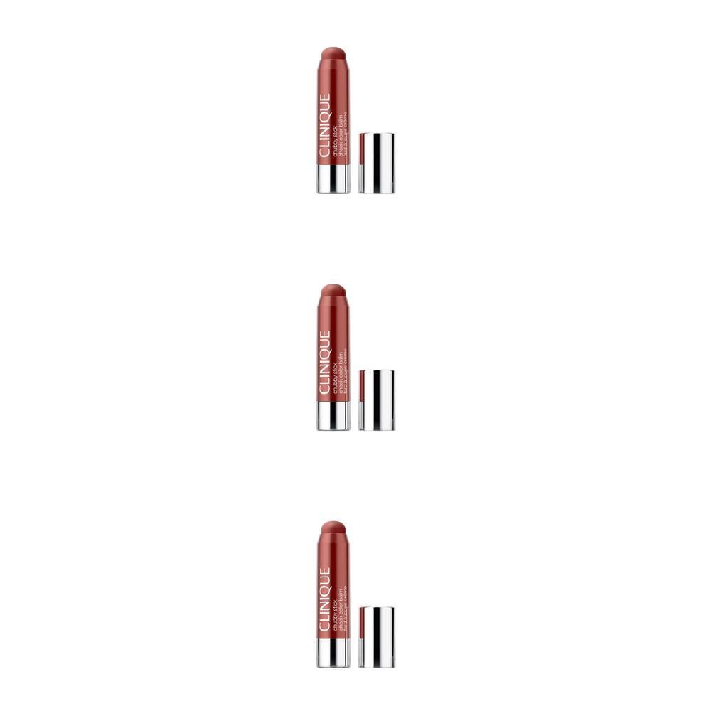 Trois baumes à lèvres Clinique Chubby Stick en Amp' Up Apple.