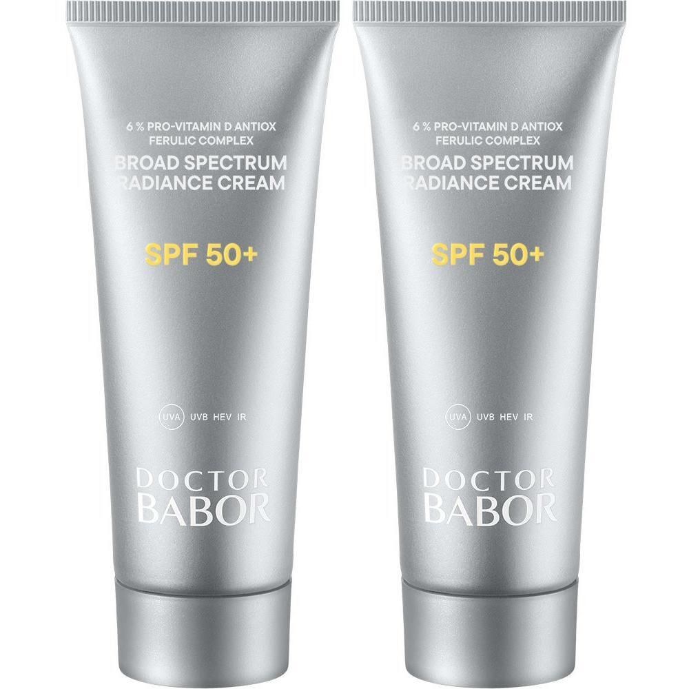 Deux tubes de Crème éclat haute protection SPF50+ Doctor Babor.