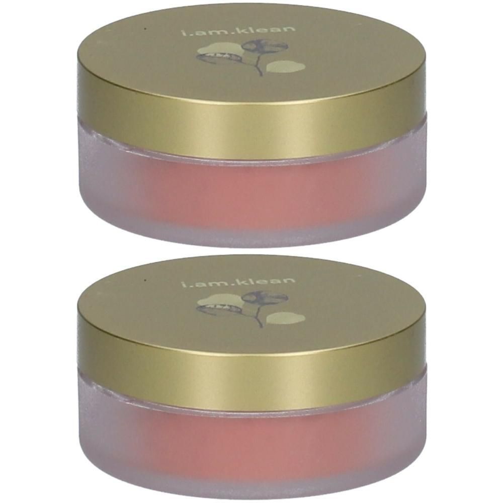 Deux pots de blush minéral i.am.klean, couleur rose.