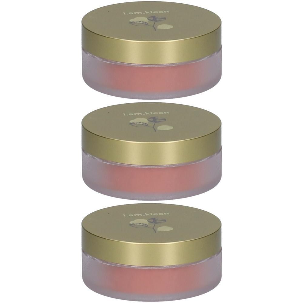 Trois pots de blush minéral libre rose.
