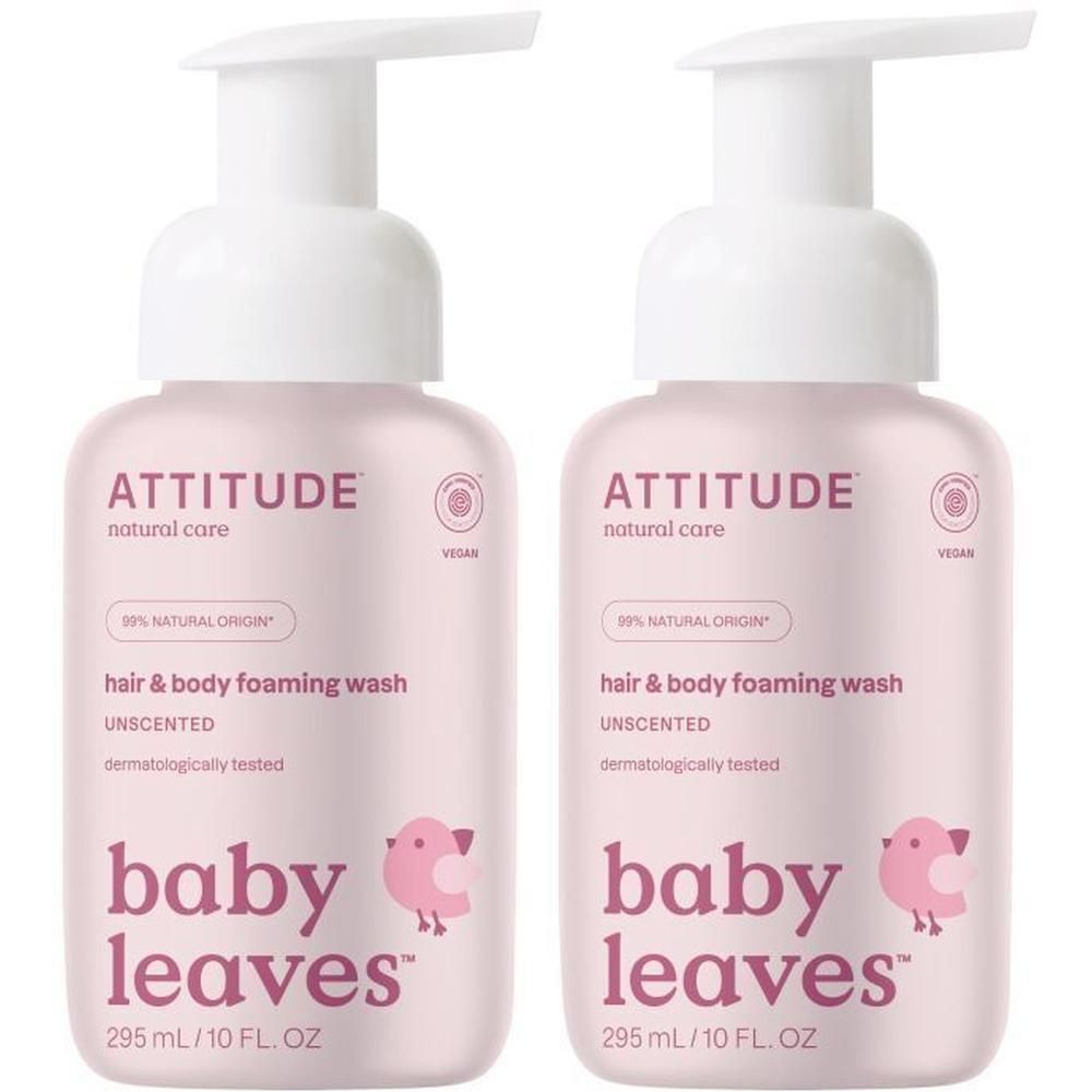 Attitude Baby Leaves Nettoyant Mousse Cheveux & Corps 2 en 1 Sans Parfum