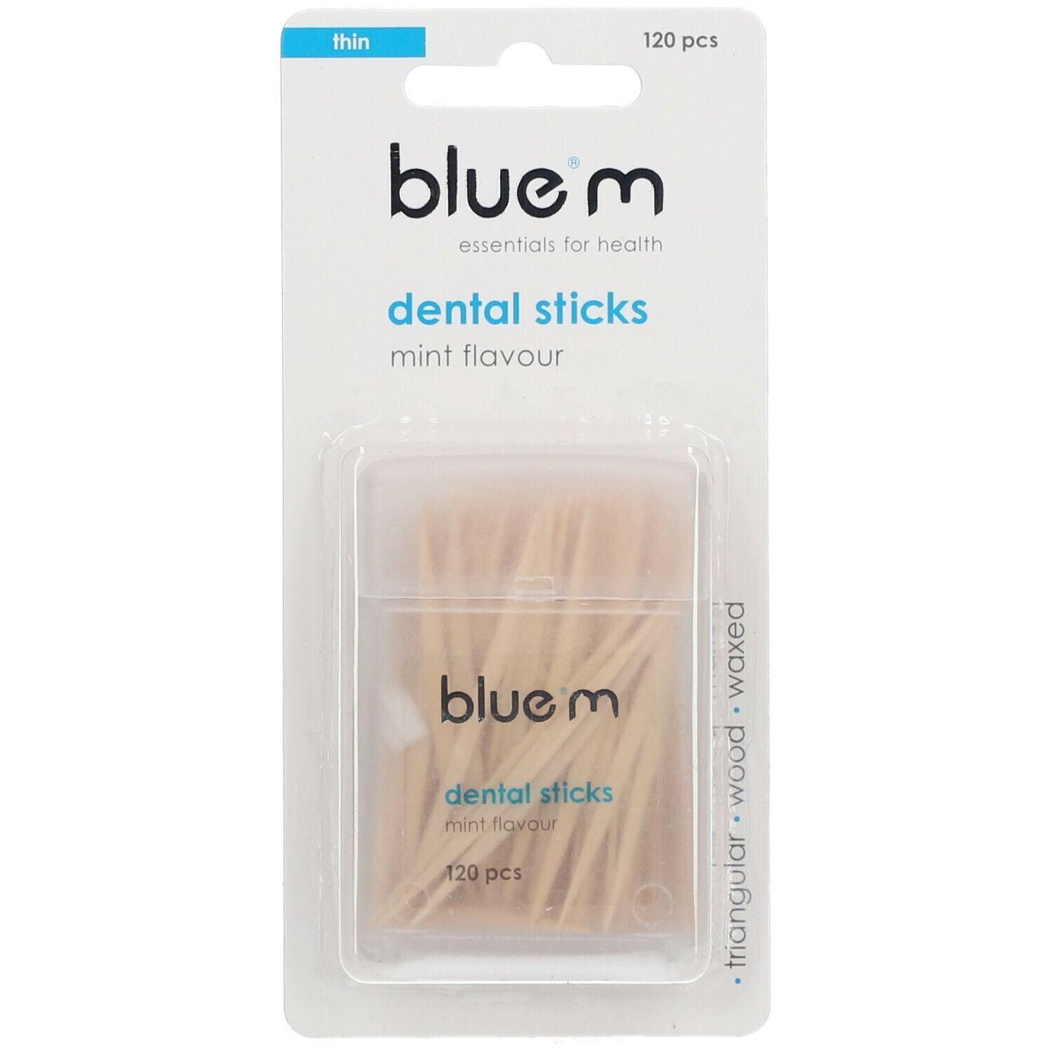 Boîte de 120 cure-dents fins en bois triangulaire, saveur menthe.