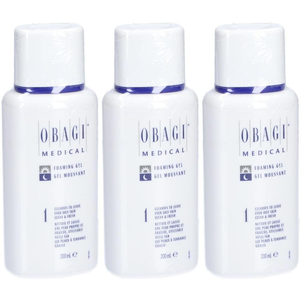Trois flacons de OBAGI Nu-Derm Foaming Gel, 200ml.