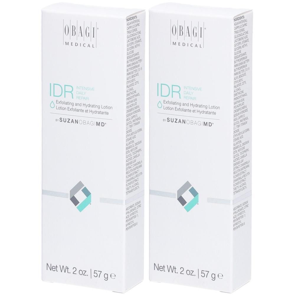 Deux boîtes SUZANOBAGIMD IDR Exfoliating and Hydrating Lotion, 57g chacune.