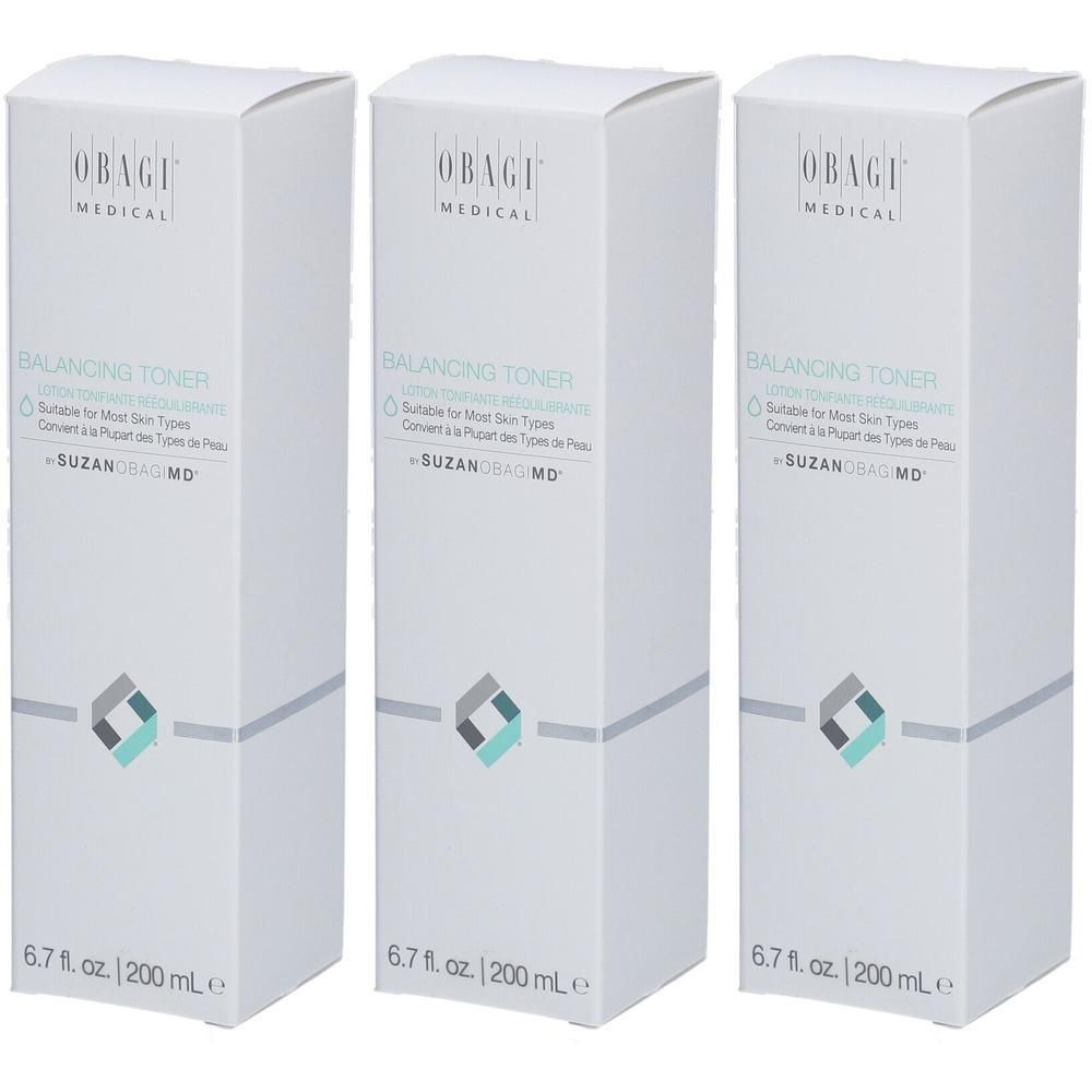 Drie witte dozen voor SUZANOBAGIMD™ Balancing Toner, 200 ml.
