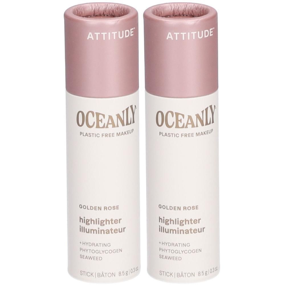 Deux bâtons Attitude Oceanly Golden Rose highlighter, 8,5g.
