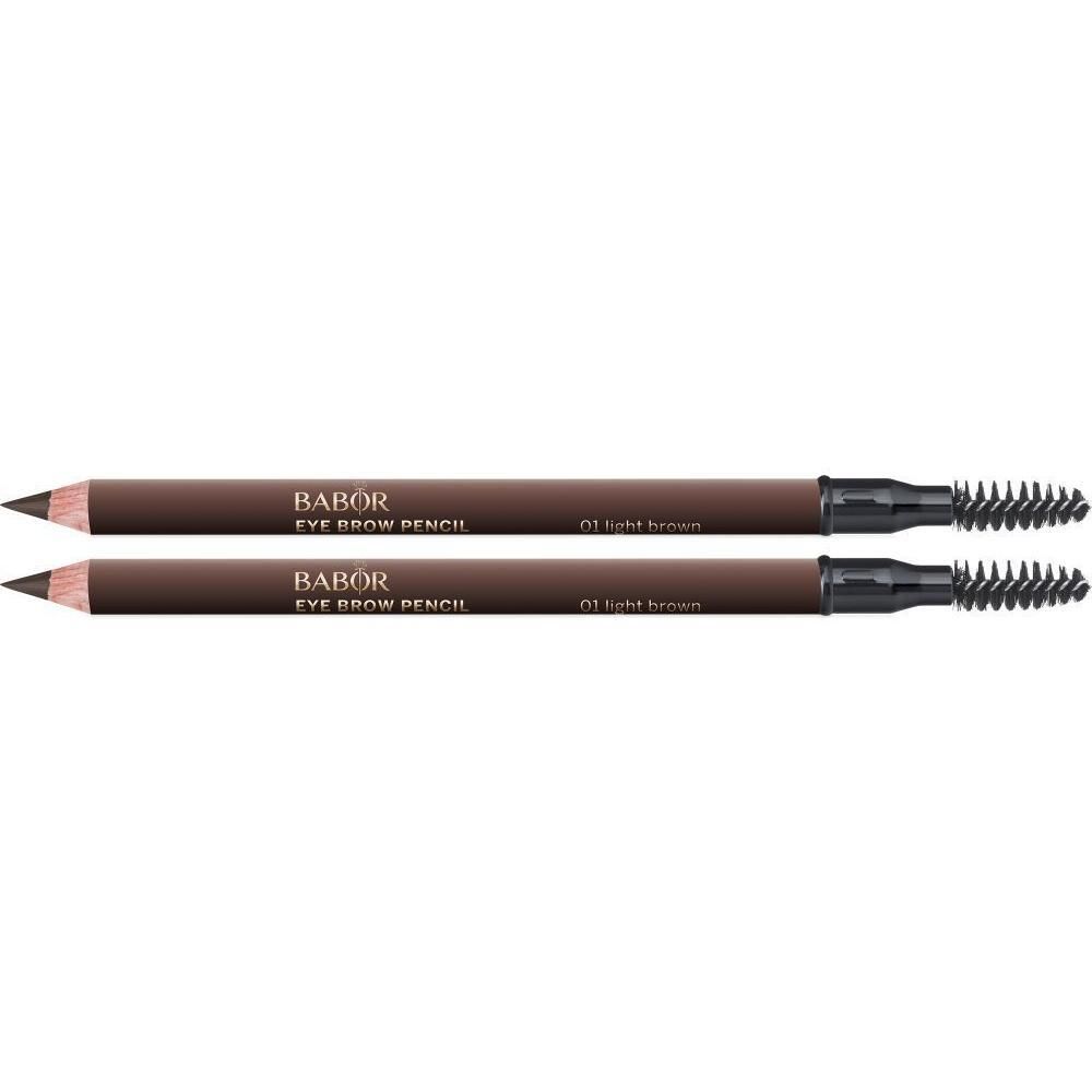 Deux crayons à sourcils Babor, teinte 01 Brun Clair, avec brosse.