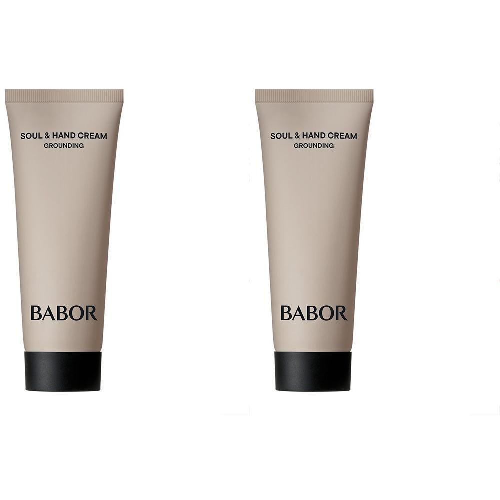 Twee Babor Soul & Body Handcrème tubes met zwarte dop.