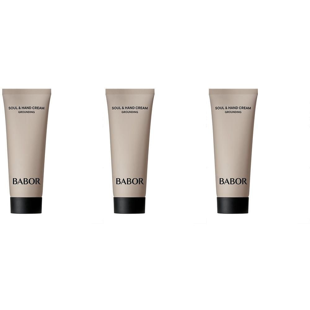 Trois tubes de crème pour les mains Babor Soul & Body.