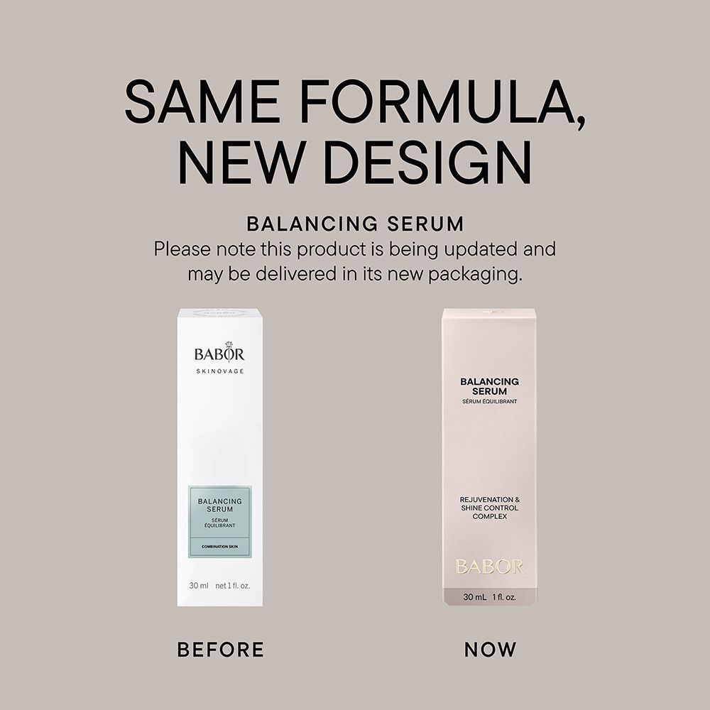 Comparaison des anciens et nouveaux emballages Babor Balancing Serum.
