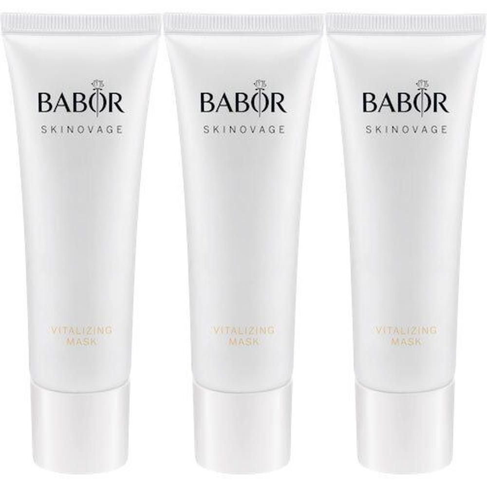 Trois tubes blancs de Masque Revitalisant Babor Skinovage.