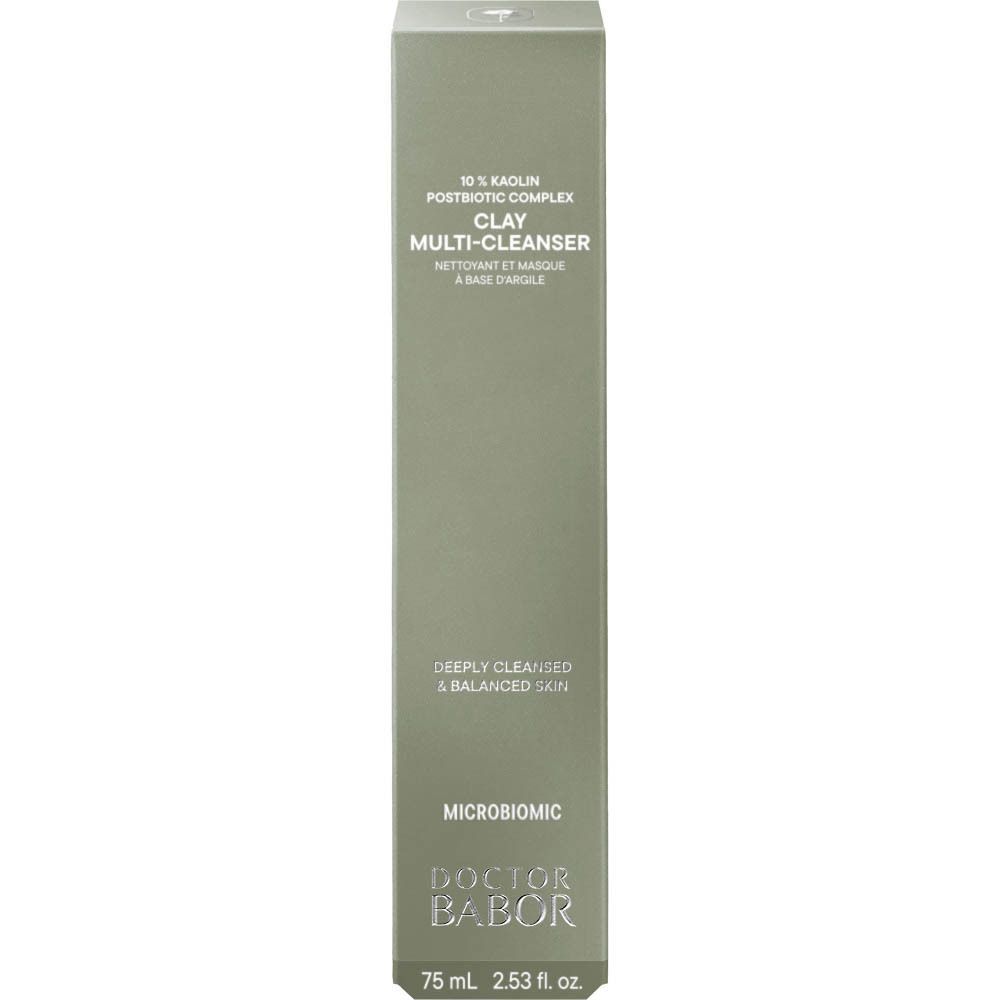 Emballage du Doctor Babor Microbiomic Clay Multi Cleanser avec texte.