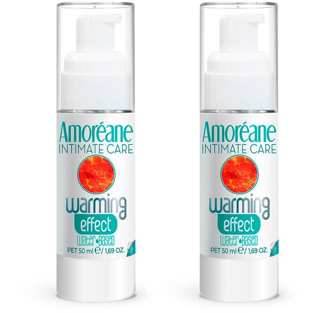 Twee flacons AMOREANE Intimate Care Warming Effect, 50 ml.