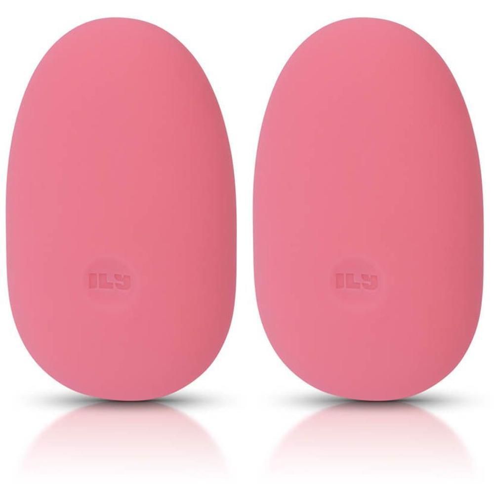 Twee roze, eivormige vibrators naast elkaar.